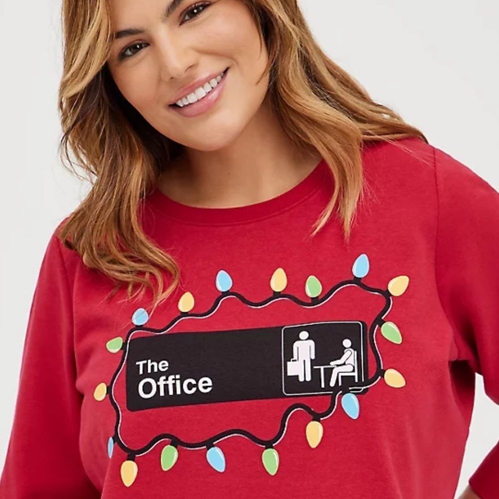 TORRID COZY FLEECE "THE OFFICE" CHRISTMAS RED - Picture 5 of 5